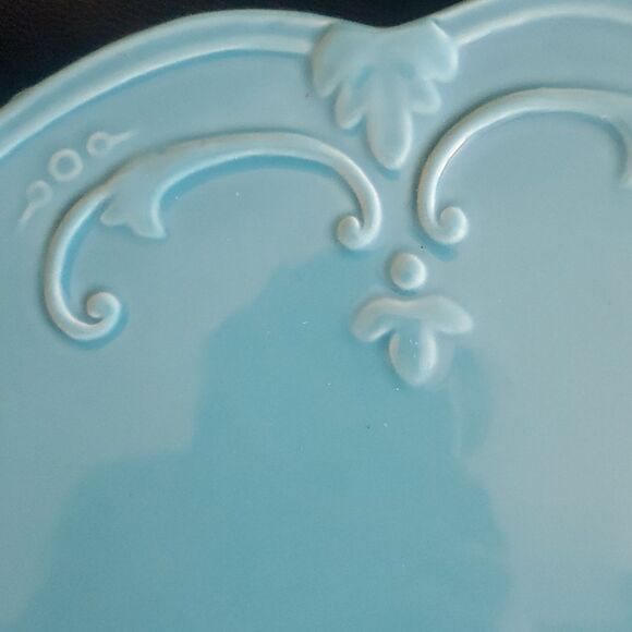 'Fancy Scroll Aqua'  by Sweet Olive Designs Pedestal Cake Plate - Picture 3 of 5